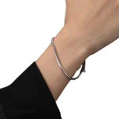Handcrafted 925 Sterling Silver Noodle-Shaped Bracelet