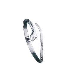 Handcrafted 925 Sterling Silver Snake-Shaped Bracelet