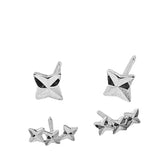 Handcrafted 925 Sterling Silver Star-shaped Earrings