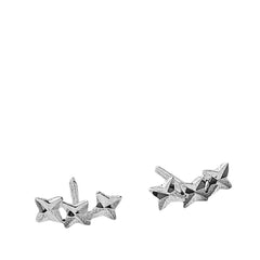 Handcrafted 925 Sterling Silver Star-shaped Earrings