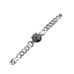Handcrafted 925 Sterling Silver Tiger Bracelet For Men