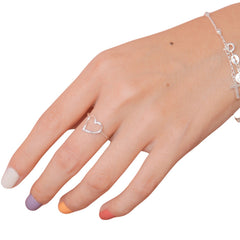 Handcrafted 925 Sterling Silver Women's Heart Ring