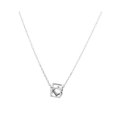 Handcrafted 925 Sterling Silver Women's Square Necklace