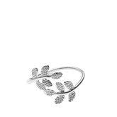 Handcrafted 925 Sterling Silver Women's Leaf-Shaped Ring