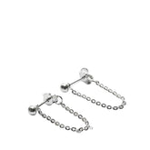 Handcrafted 925 Sterling Silver Women's Chain Eye Earrings