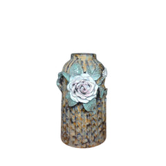 Handcrafted Bat Trang Ceramic Vase With Embossed Design 02