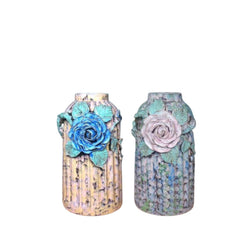 Handcrafted Bat Trang Ceramic Vase With Embossed Design 01