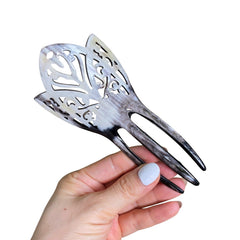 Handcrafted Buffalo Horn Hair Brooch 3