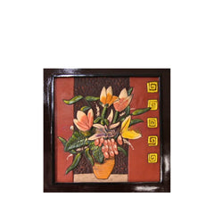 Handcrafted Ceramic Paintings With Flower Vase Pattern 2