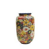 Handcrafted Ceramic Vase with Carved Floral Patterns