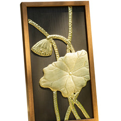 Handcrafted Embossed Lotus Painting Made Of Pure Copper