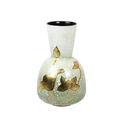Handcrafted Lotus Pattern Lacquered Ceramic Vase