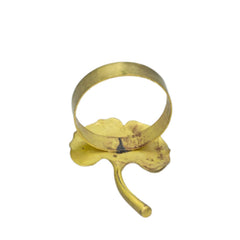 Handcrafted Pure Brass Leaf-Shaped Towel Ring