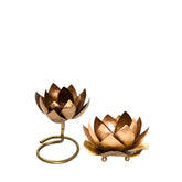 Handcrafted Pure Brass Lotus Flower Candle Holder