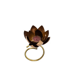 Handcrafted Pure Brass Lotus Flower Candle Holder