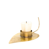 Handcrafted Pure Copper CandlestickIn A Betel Leaf Shape