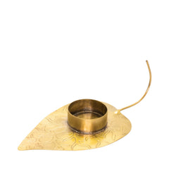 Handcrafted Pure Copper CandlestickIn A Betel Leaf Shape