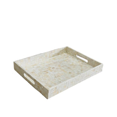 Handcrafted Rectangular Tray With Mother Of Pearl Inlay 1