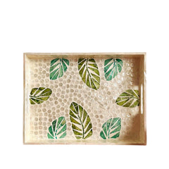 Handcrafted Rectangular Tray With Mother Of Pearl Inlay 5