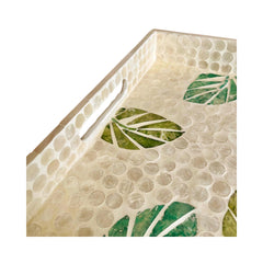 Handcrafted Rectangular Tray With Mother Of Pearl Inlay 5