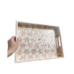 Handcrafted Rectangular Tray With Mother Of Pearl Inlay 6