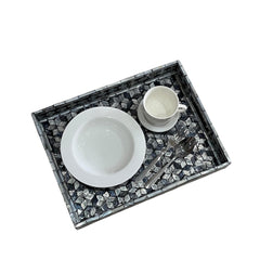 Handcrafted Rectangular Tray With Mother Of Pearl Inlay 7