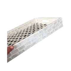 Handcrafted Rectangular Tray With Mother Of Pearl Inlay 8