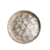 Handcrafted Round Tray With Mother Of Pearl Inlay 3