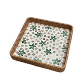 Handcrafted Square Tray Rattan Tray With Mother Of Pearl Inlay 2