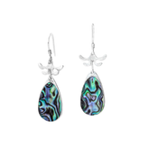 Handcrafted Abalone Shell Teardrop Silver Earrings