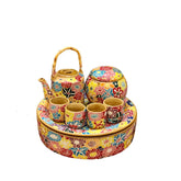 Handmade Ceramic Hundred Flowers Tea Set
