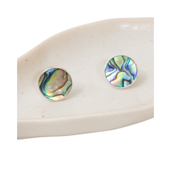 Handmade Abalone Shell Silver Earrings