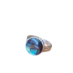 Handmade Abalone Shell Silver Ring