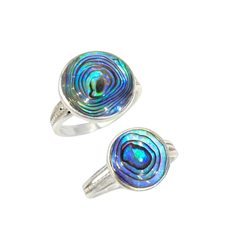 Handmade Abalone Shell Silver Ring