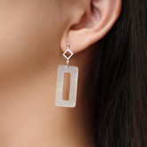 Handmade Mother Of Pearl Silver Earrings