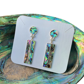 Handmade Rectangular Mother Of Pearl Silver Earrings