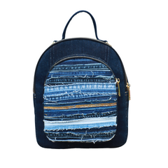 Handmade Upcycled Denim Backpack 1