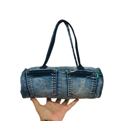 Handmade Upcycled Denim Baguette Bag