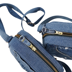 Handmade Upcycled Denim Blue Box Bag