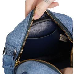 Handmade Upcycled Denim Blue Box Bag