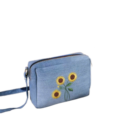 Handmade Upcycled Denim Boxy Crossbody Bag