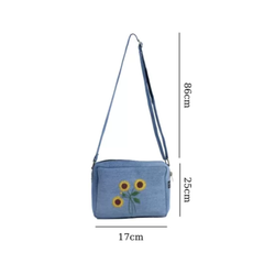 Handmade Upcycled Denim Boxy Crossbody Bag