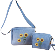 Handmade Upcycled Denim Boxy Crossbody Bag