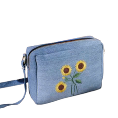 Handmade Upcycled Denim Boxy Crossbody Bag