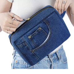 Handmade Upcycled Denim Boxy Fanny Pack