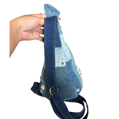Handmade Upcycled Denim Crossbody Bag 1