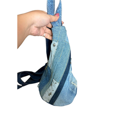 Handmade Upcycled Denim Crossbody Bag 1