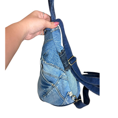Handmade Upcycled Denim Crossbody Bag 2