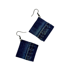 Handmade Upcycled Denim Earring 2