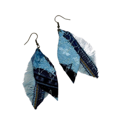 Handmade Upcycled Denim Earring 2